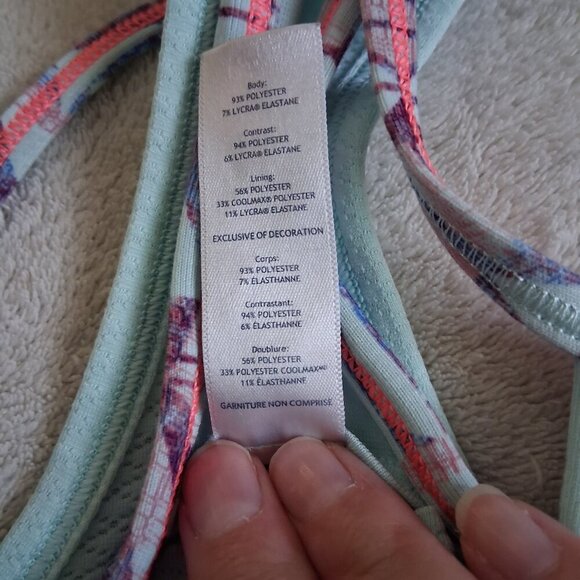 Ivivva by Lululemon Girl's Size 14 Light Blue Shelf Bra Racer Back Tank Top - Picture 4 of 10